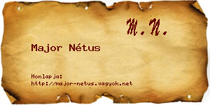 Major Nétus névjegykártya